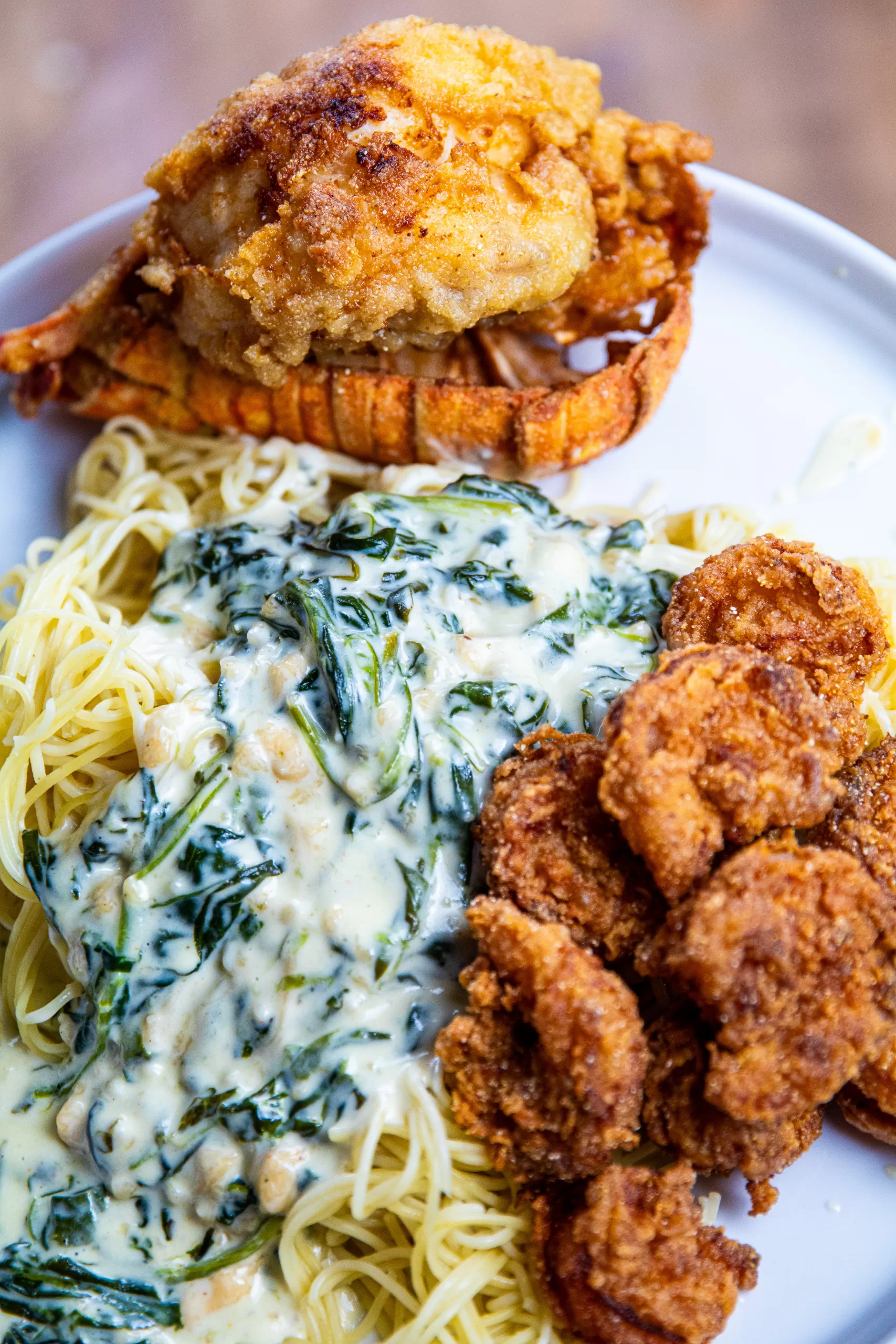 shrimp and lobster pasta chef pre